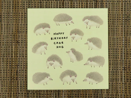 Cake Hog Hedgehog Birthday Card