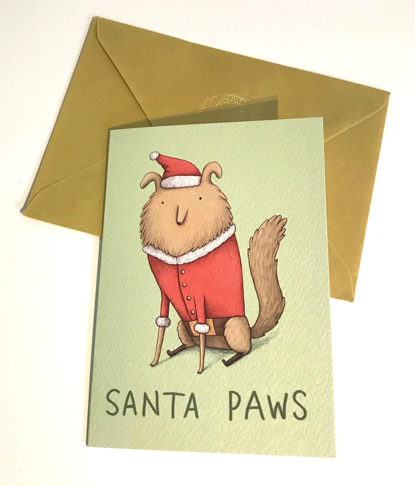 Santa Paws Cute Dog Christmas Card