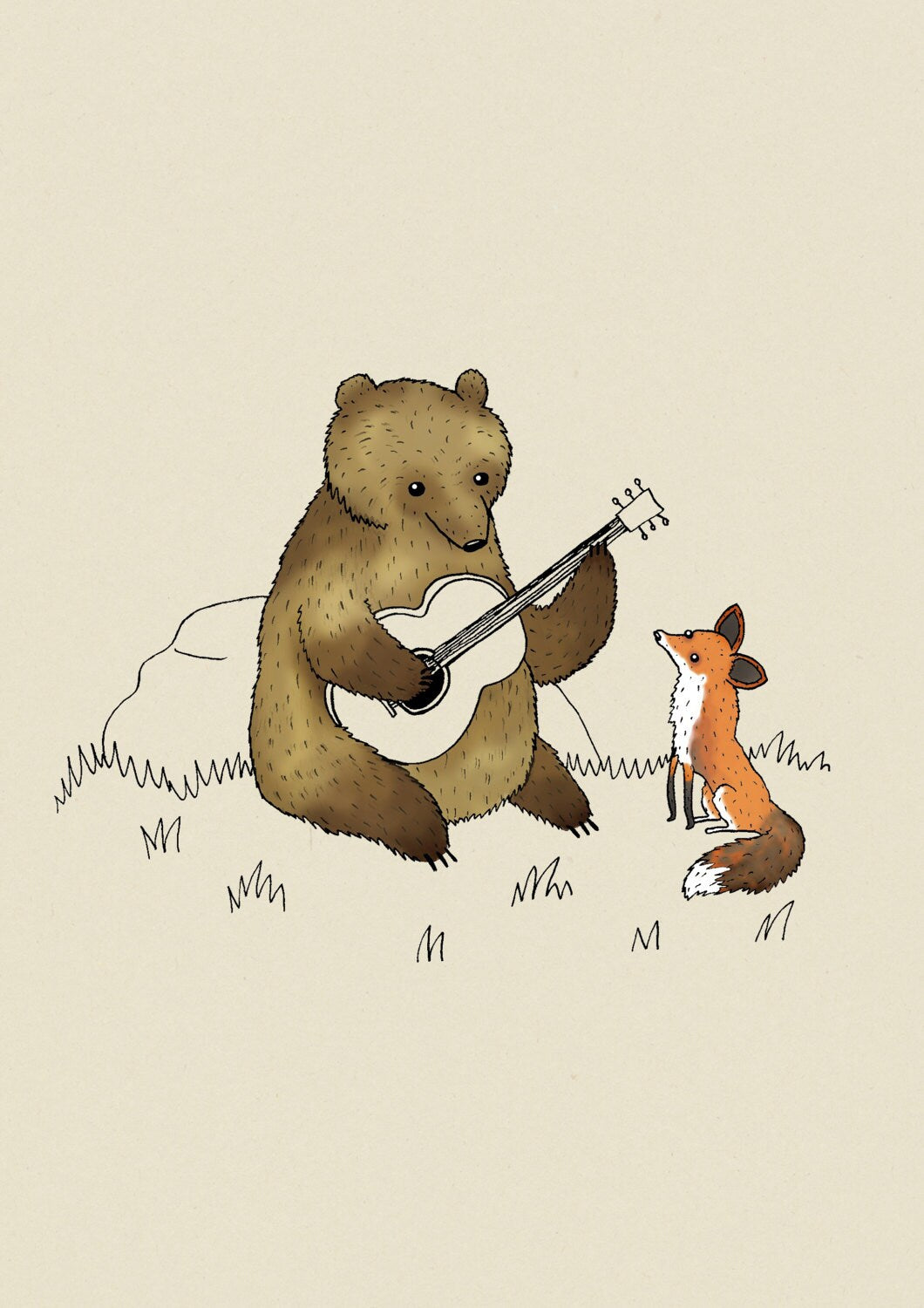Bear & Fox A4 Signed Print
