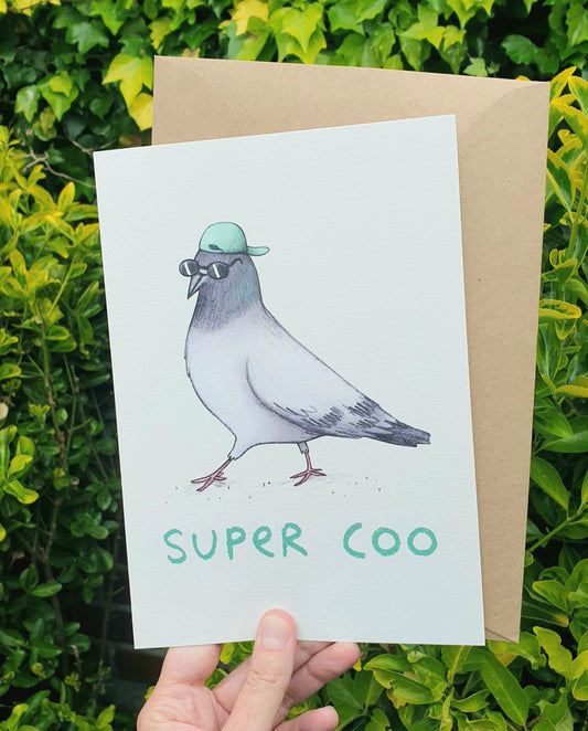 Large Super Coo Pigeon Card A5
