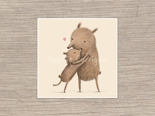 Bear Hug Signed Art Print