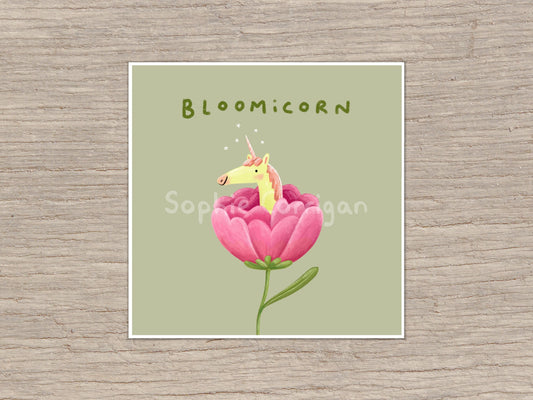 BLOOMicorn Cute Flower Unicorn Signed Fine Art Print