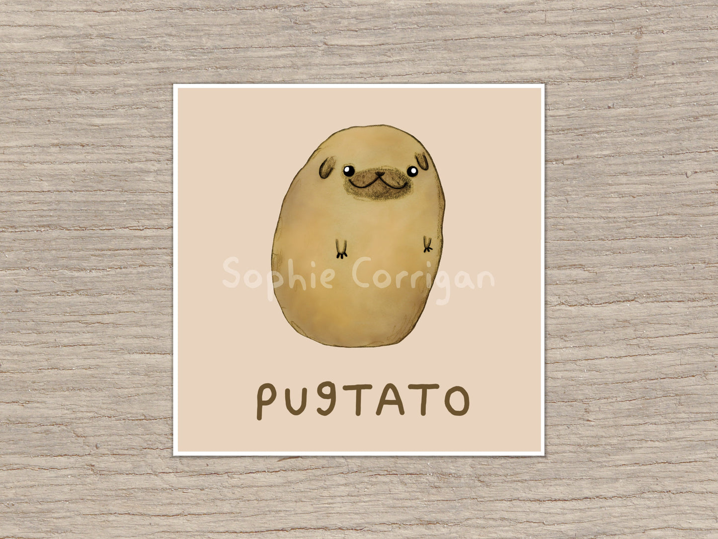 Pugtato Art Print: Signed Foodimal Illustration