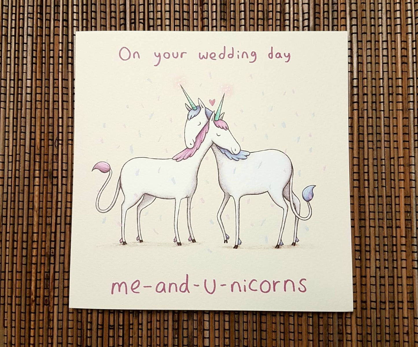 Unicorn Wedding Card - Cute Illustrated Marriage Greeting
