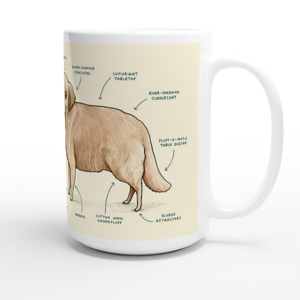 Anatomy of a Golden Retriever Large 15oz 426ml Ceramic Mug