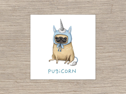 Pugicorn Fawn Signed Art Print