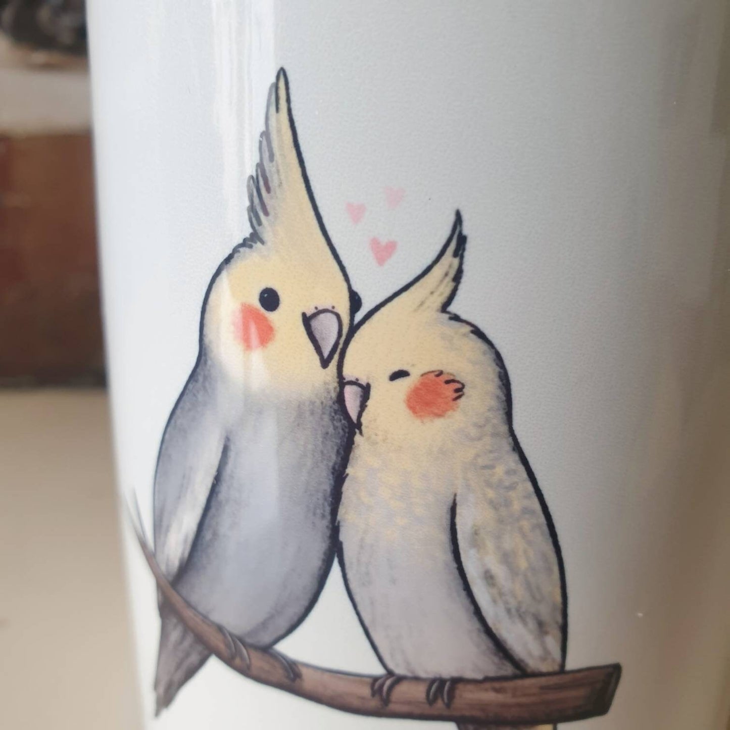 Cockatiel Cuddle 11oz Mug - Cute Parrot Birds Cuddling Valentines Gift Idea