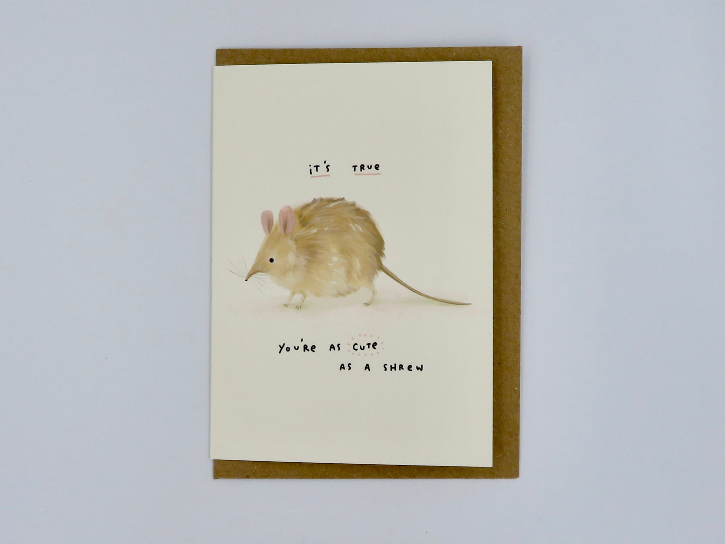 You're as Cute as a Shrew Card - Adorable Funny Fluffy Shrews Valentines Friend