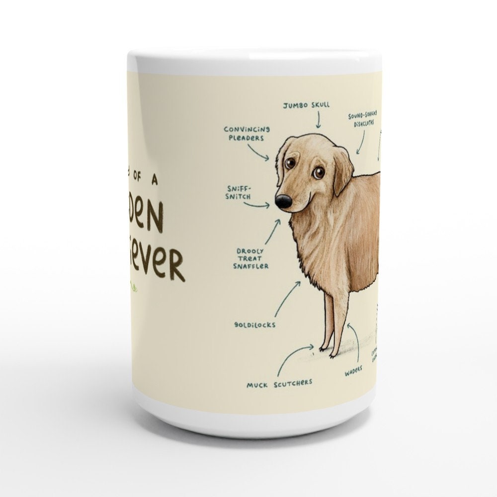 Anatomy of a Golden Retriever Large 15oz 426ml Ceramic Mug