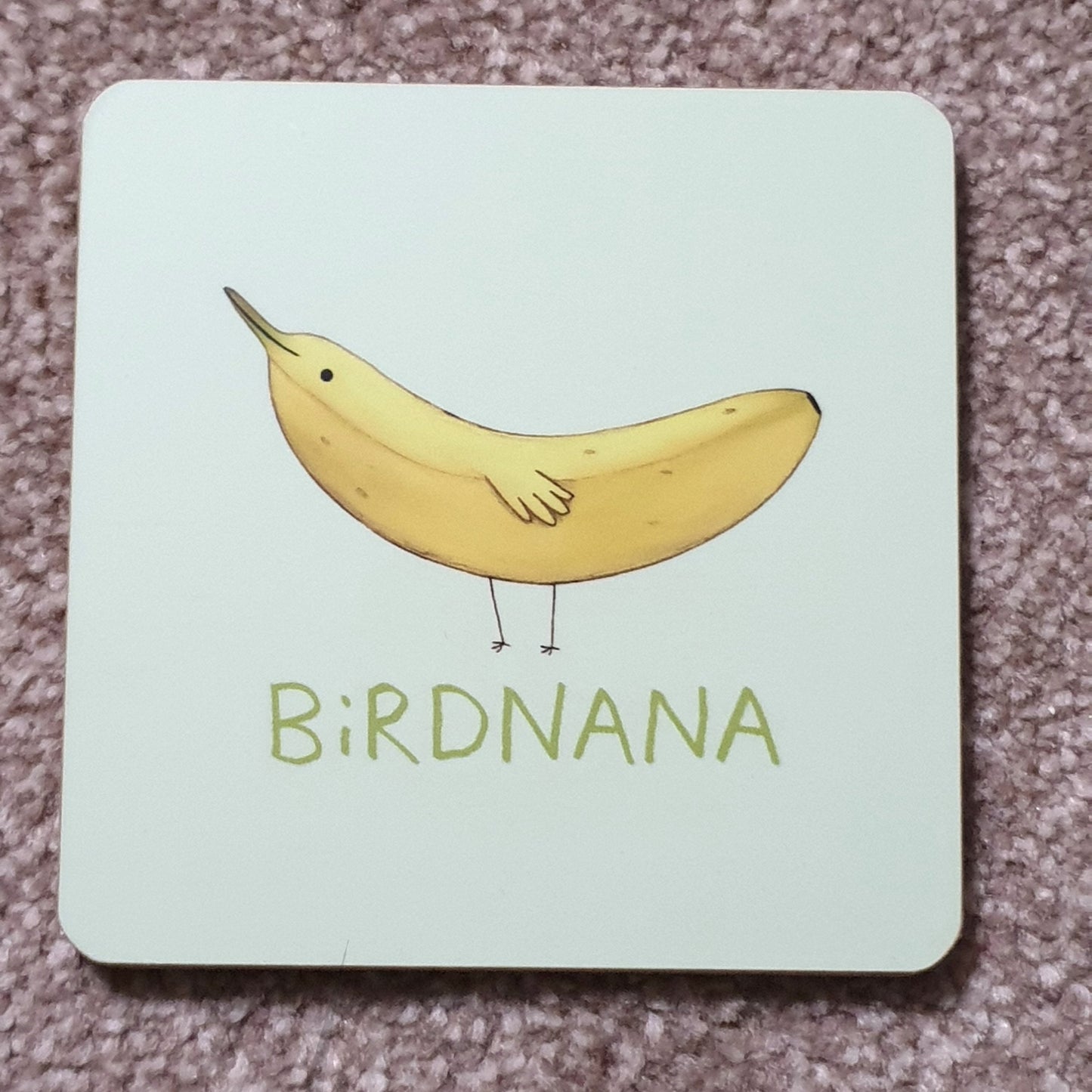 Birdnana Coaster: Original Illustration, Bird Banana