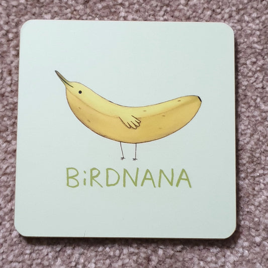 Birdnana Coaster: Original Illustration, Bird Banana