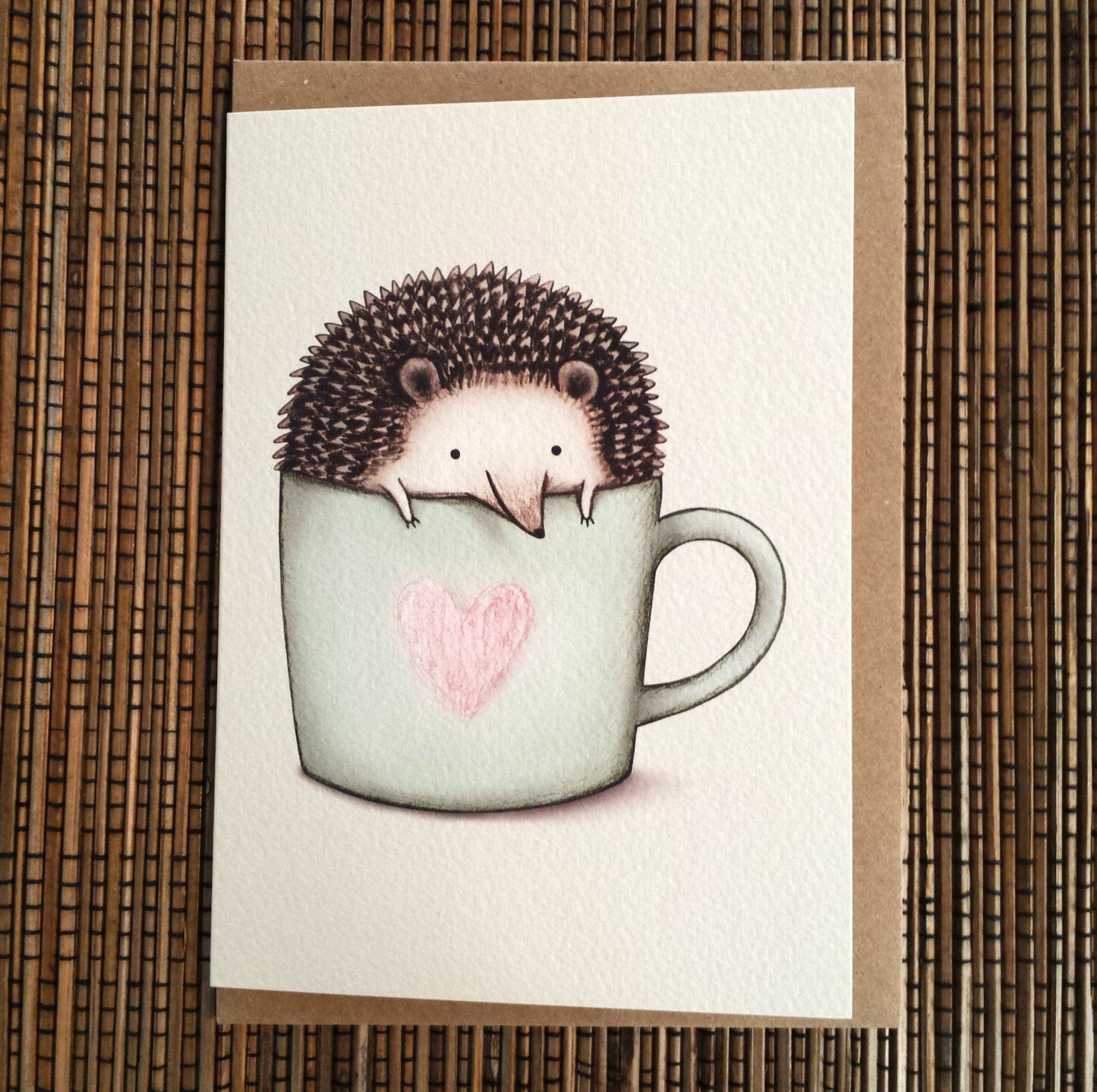 Hedgehog in a Mug Card