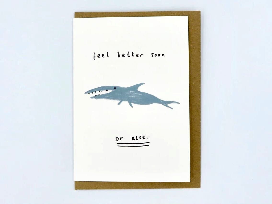 Feel Better Soon Funny Shark Get Well Soon Card