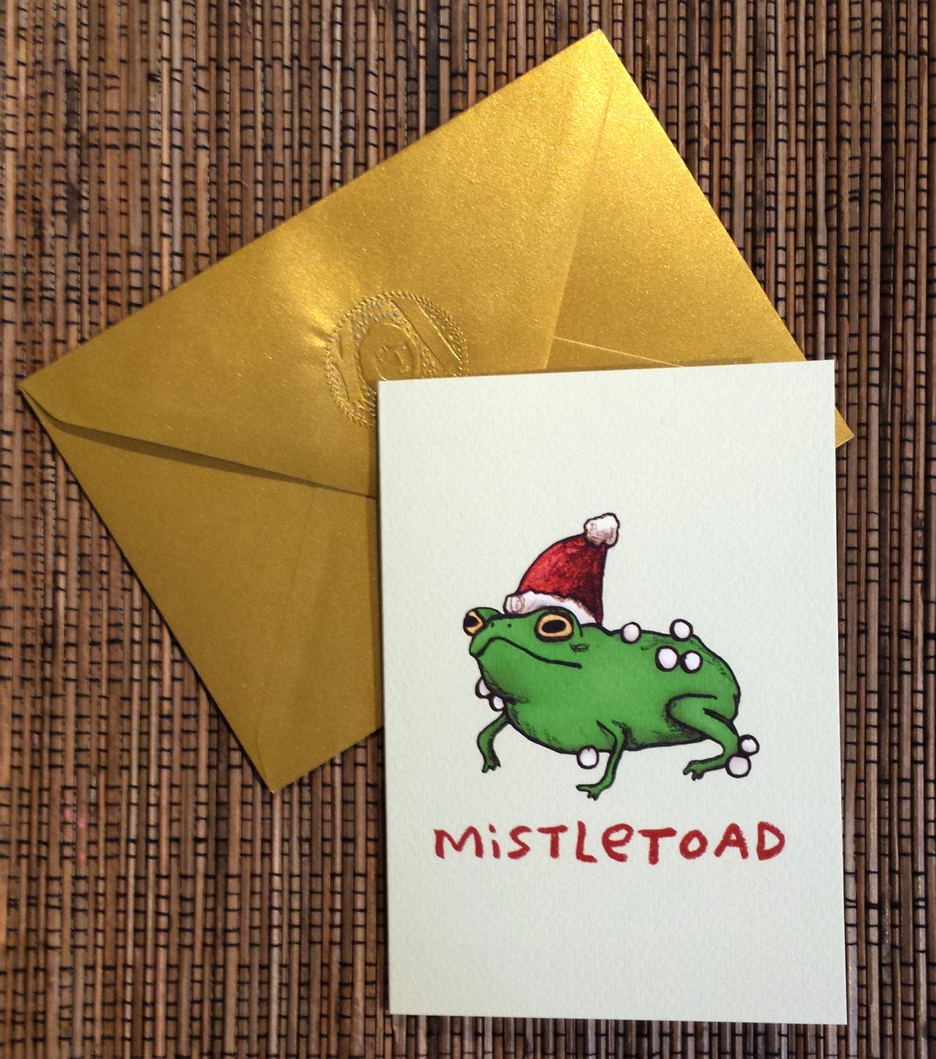 Mistletoad Mistletoe Toad Frog Christmas Card