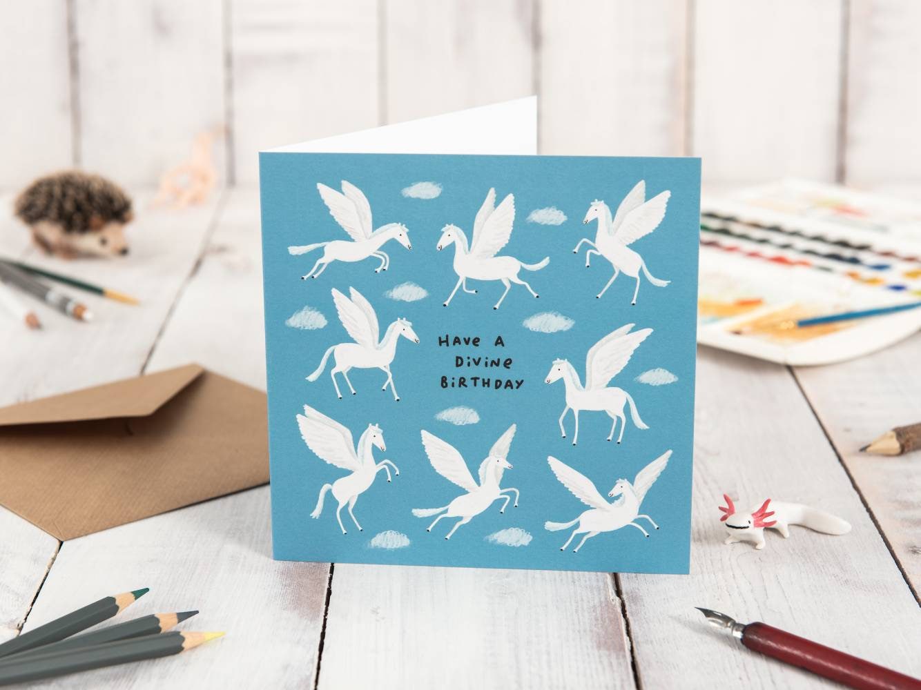 Pegasus Flying Horse Divine Birthday Card