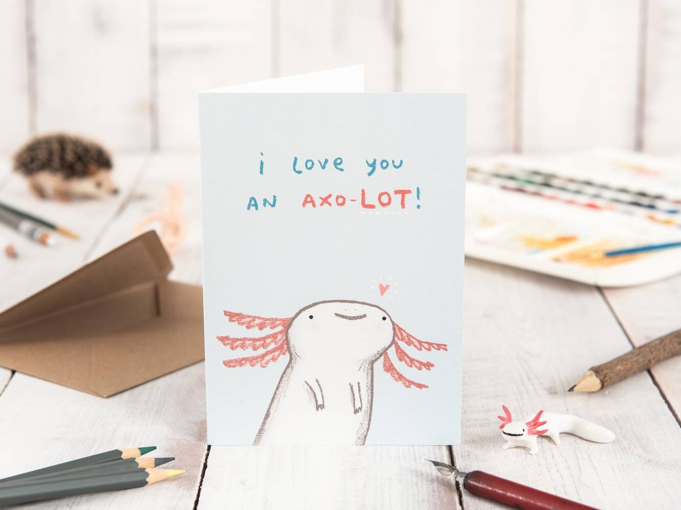 I Love You an Axo-LOT Axolotl Card