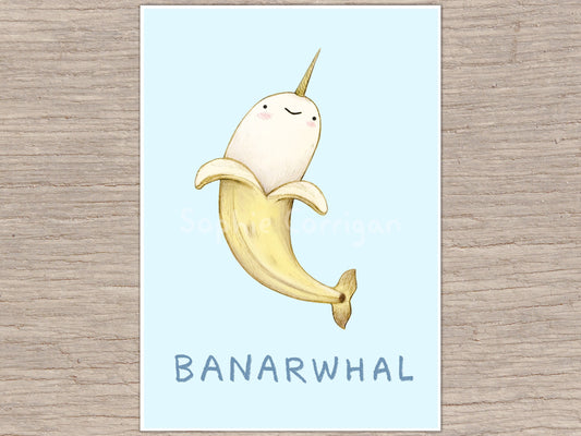Banarwhal Banana Narhwal Signed Fine Art Print