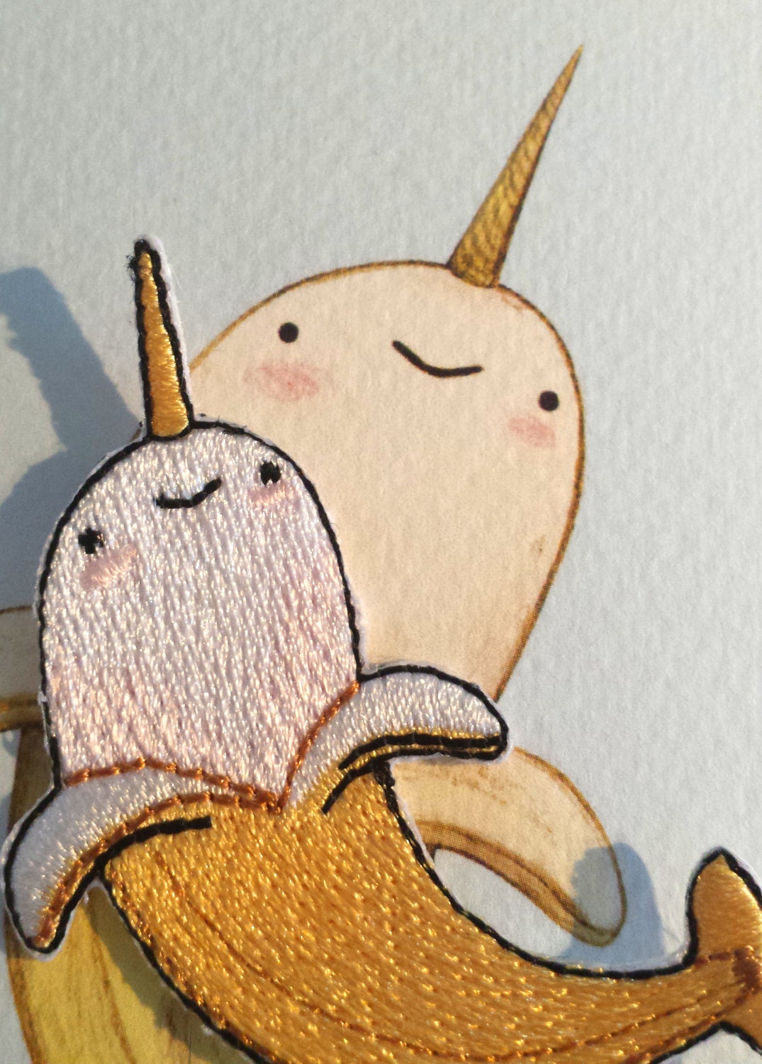Banarwhal Banana Narwhal Iron On Patch