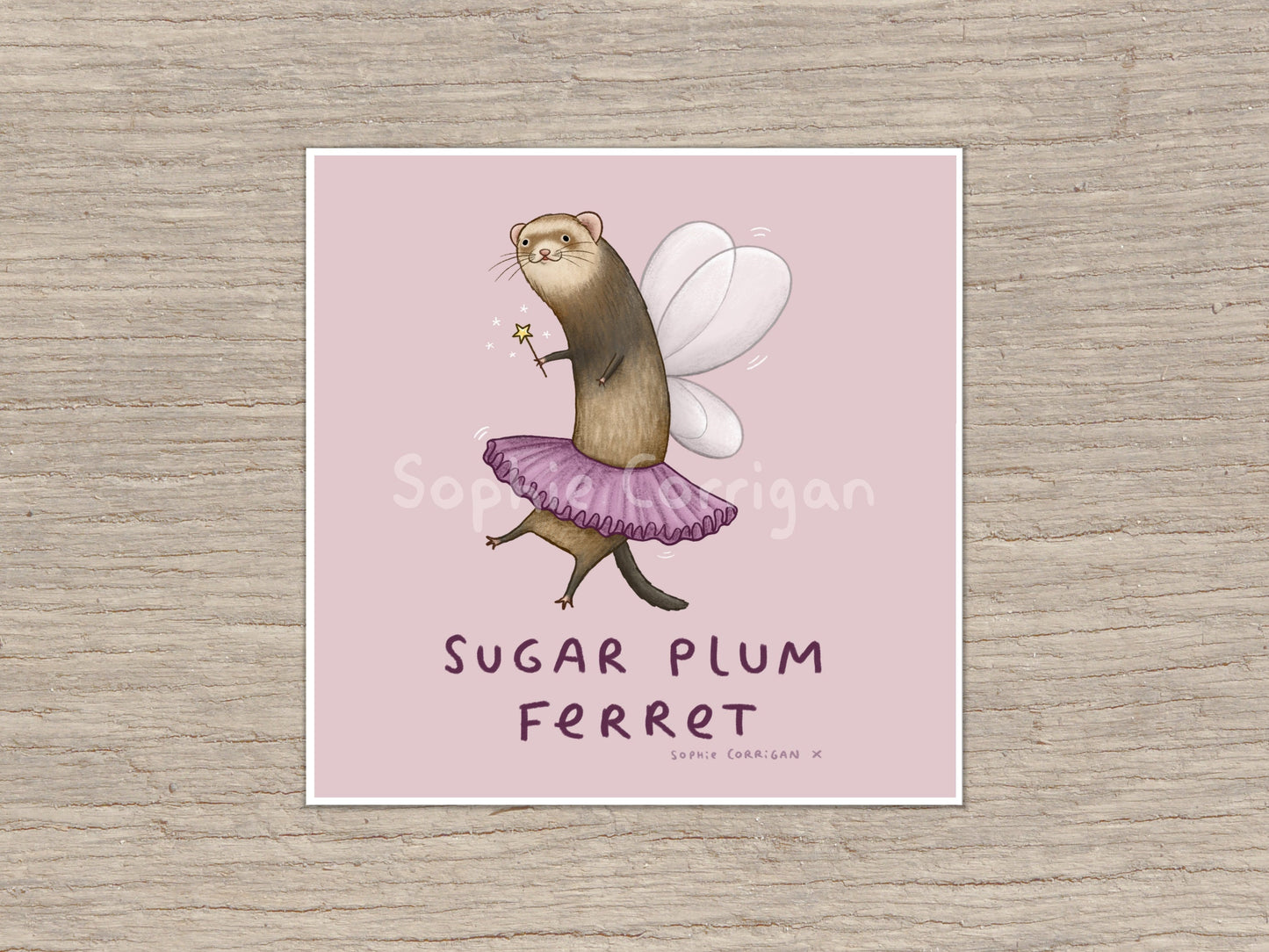 Sugar Plum Ferret Signed Art Print