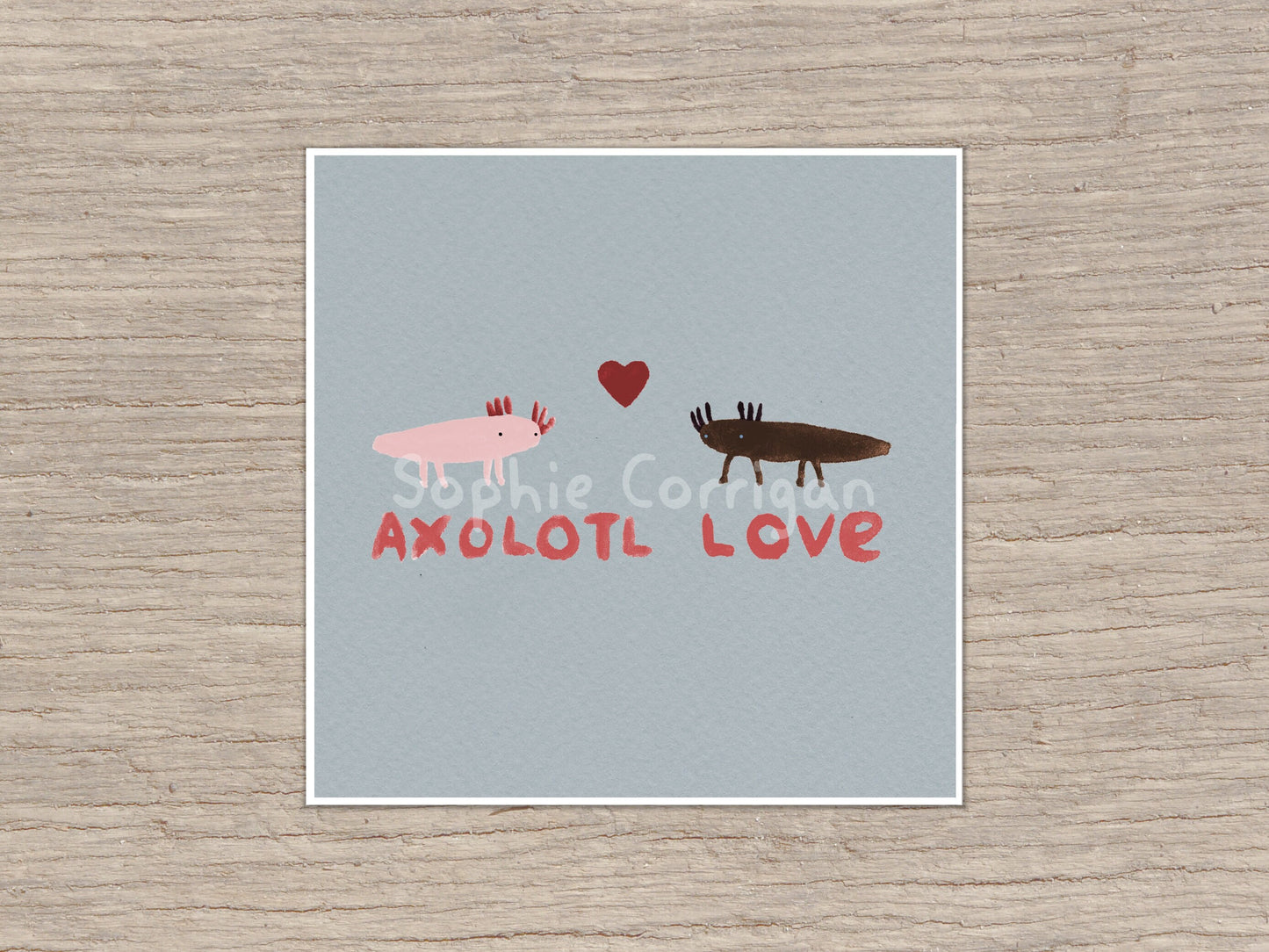 Axolotl Love Signed Fine Art Print