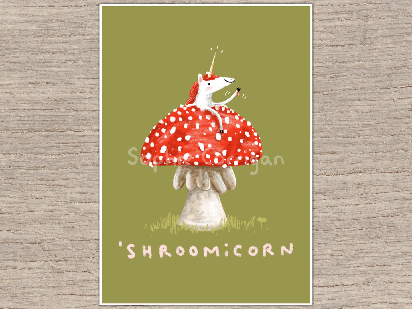 SHROOMicorn Cute Mushroom Unicorn Signed Fine Art Print