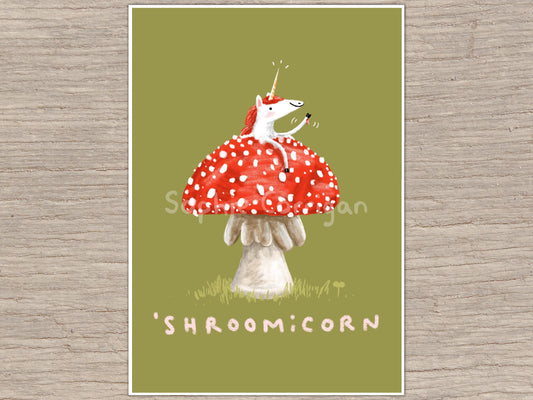 SHROOMicorn Cute Mushroom Unicorn Signed Fine Art Print
