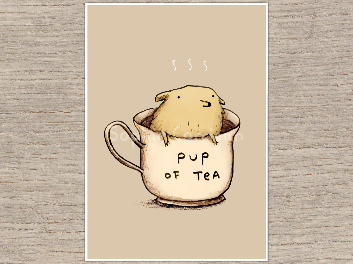 Pup of Tea Signed Art Print