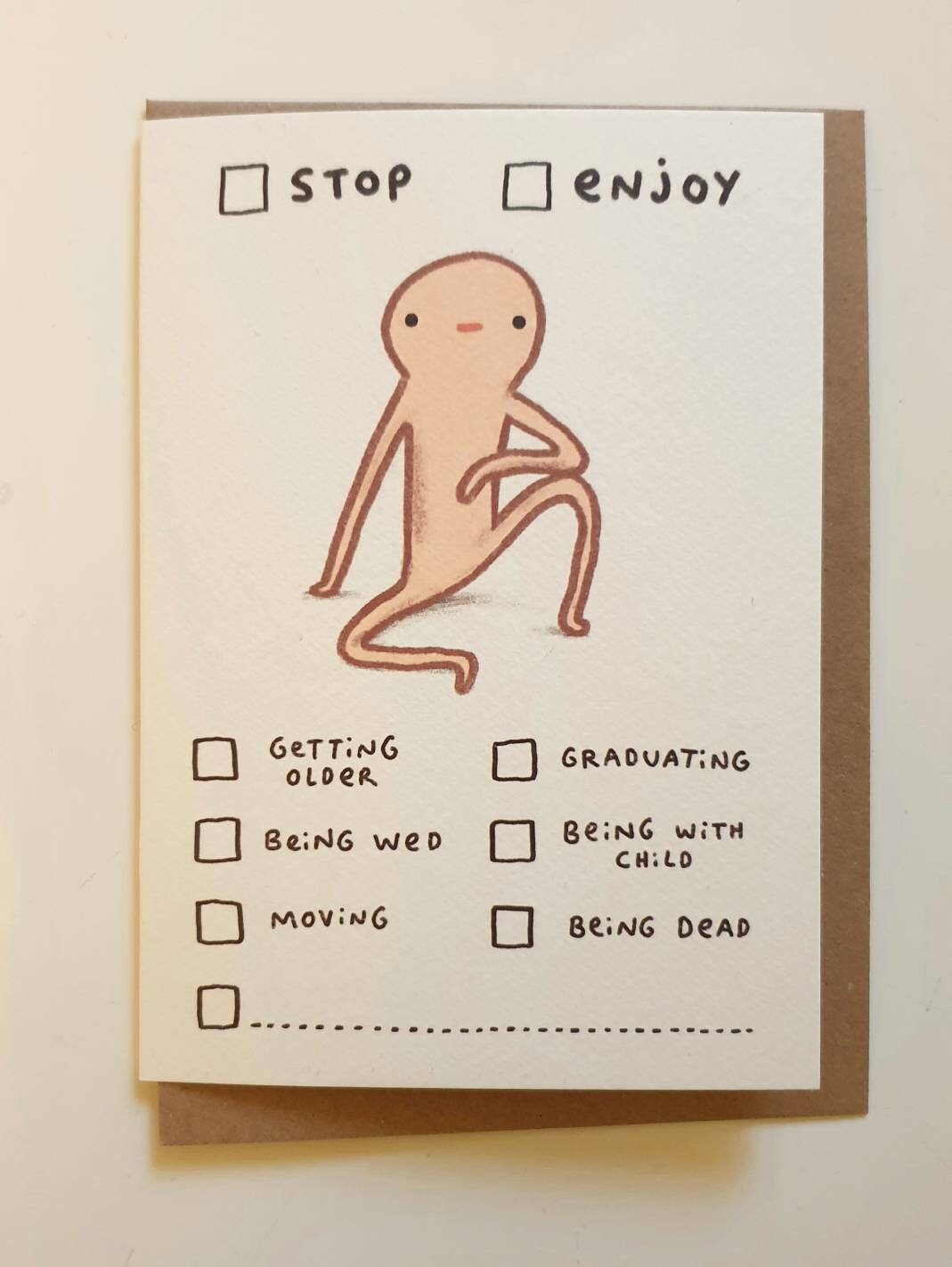Multiple Choice Honest Blob Greeting Card - Birthday, Wedding, Marriage, New Home, Pregnancy, Graduation