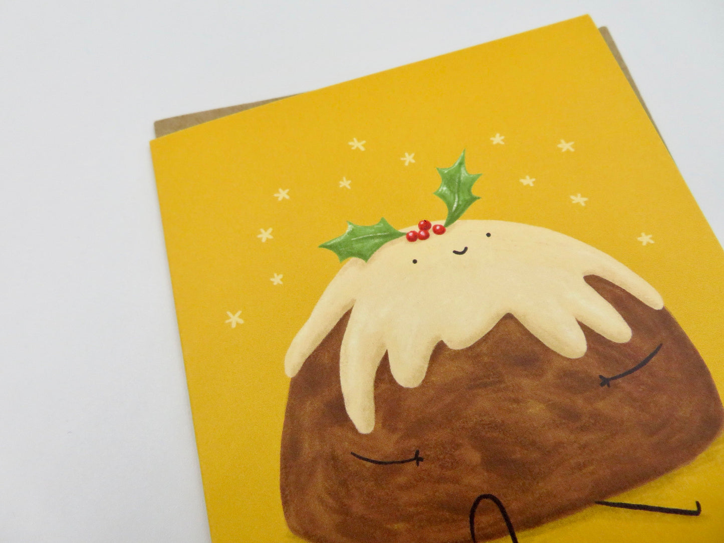 Figgy Pud Christmas Card: Festive Pudding Illustration