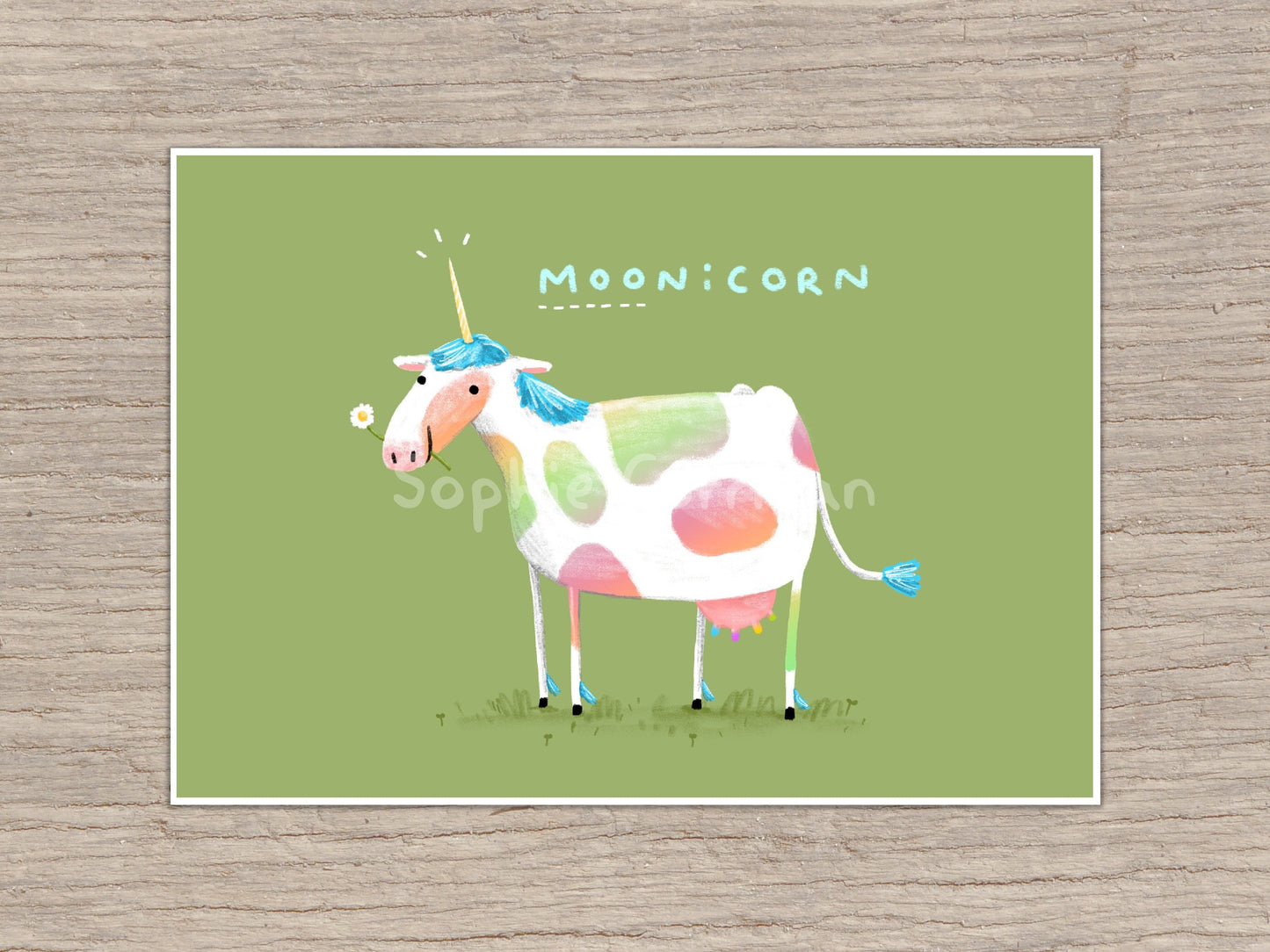 MOOnicorn Cute Rainbow Cow Unicorn Signed Fine Art Print