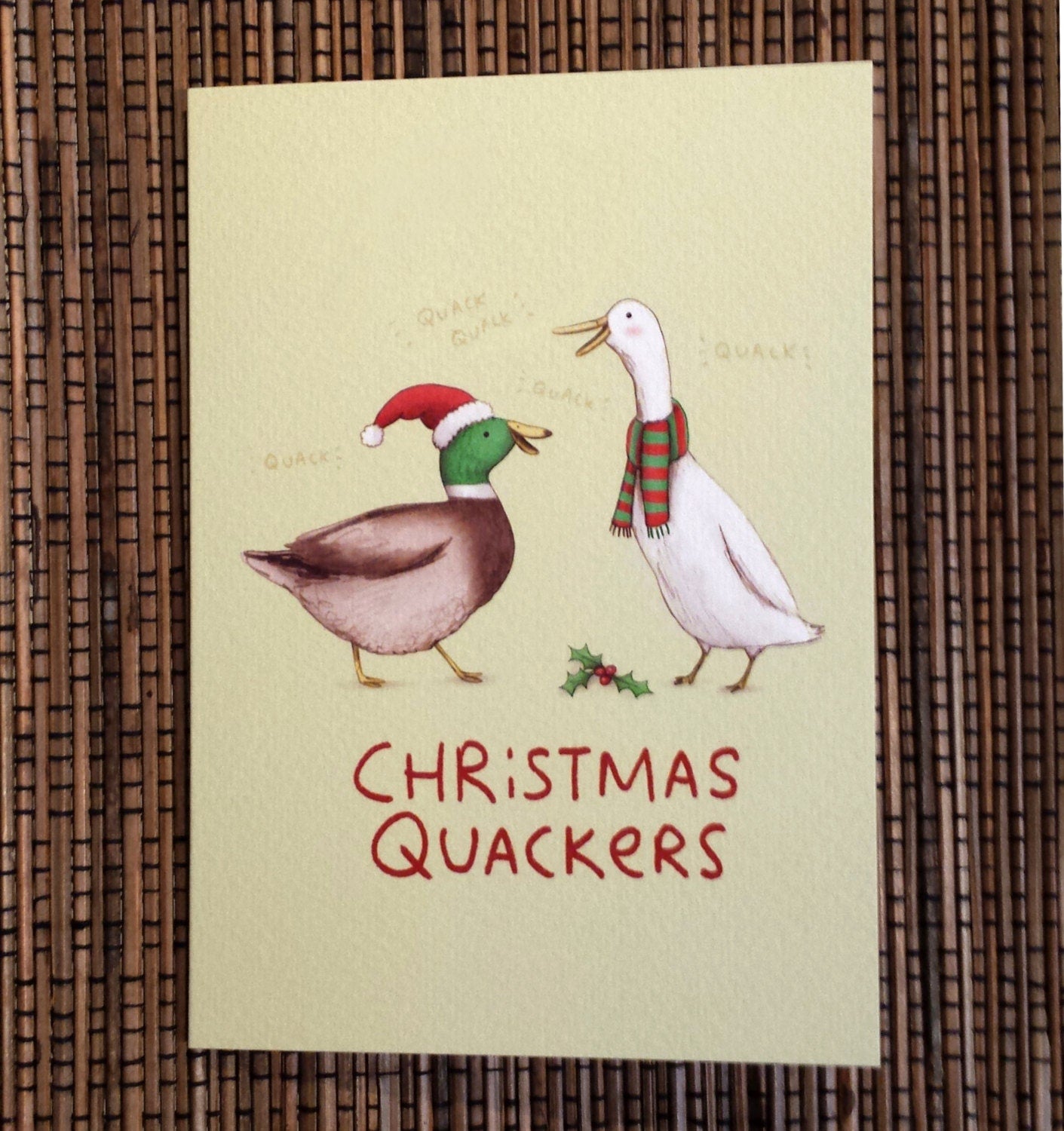 Christmas Quackers Cute Quacking Ducks Christmas Card