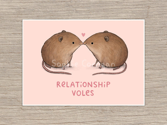 Relationship Goals Voles Signed Fine Art Print - Cute Valentines Gift