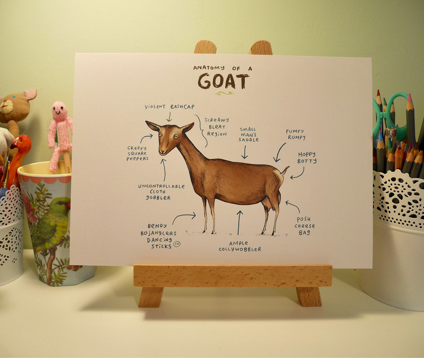 Anatomy Of A Goat A4 Signed Print