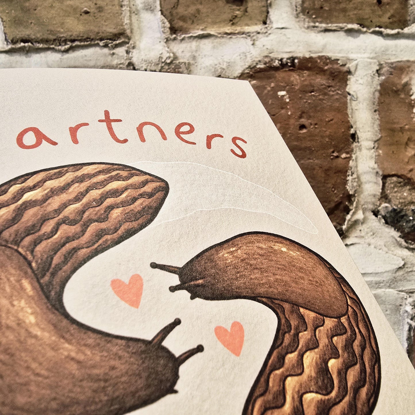 Partners in Slime - Cute Slugs Snails Gardening Mollusc Valentines Card