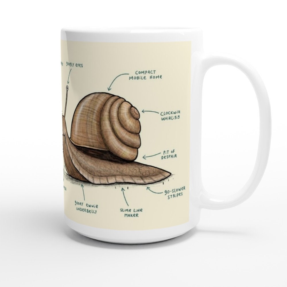 Anatomy of a Snail Large 15oz 426ml Ceramic Mug