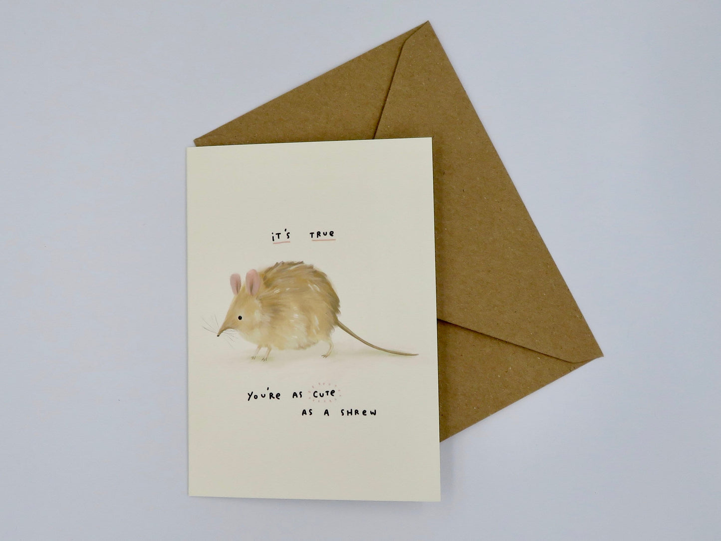 You're as Cute as a Shrew Card - Adorable Funny Fluffy Shrews Valentines Friend
