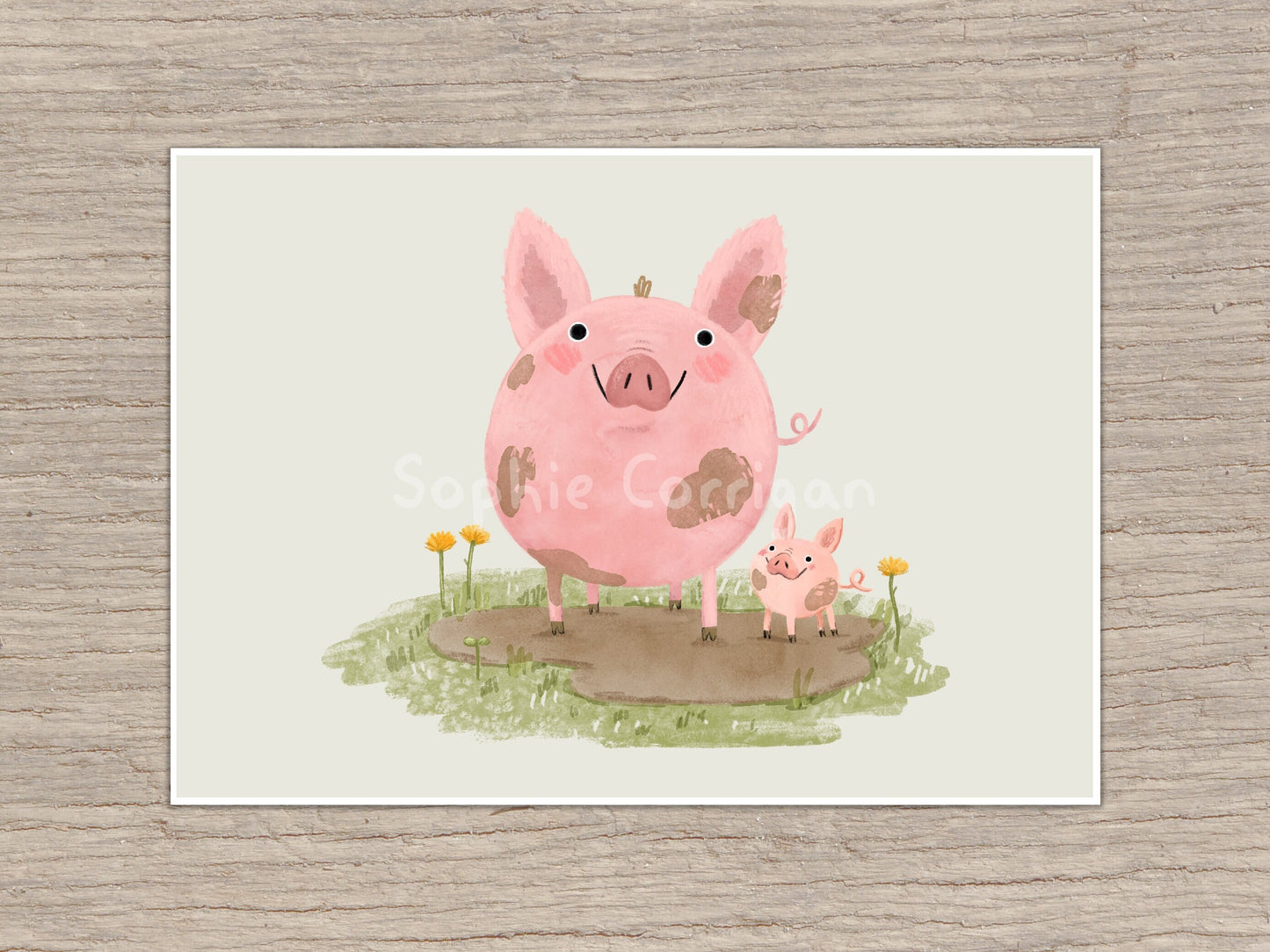 Piggies in a Mud Puddle Signed Art Print