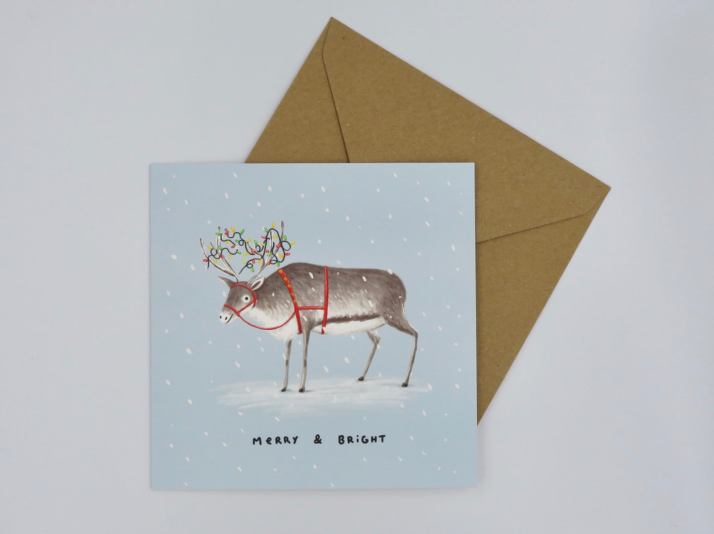 Merry & Bright Reindeer Christmas Card