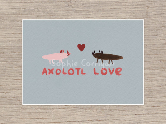 Axolotl Love Signed Fine Art Print