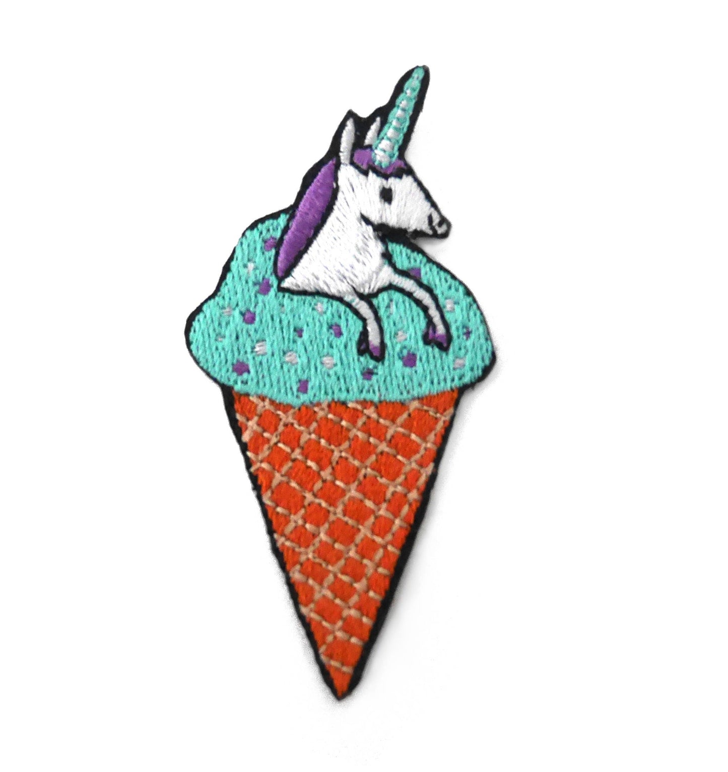 Unicone Embroidered Patch: Unicorn Ice Cream Applique