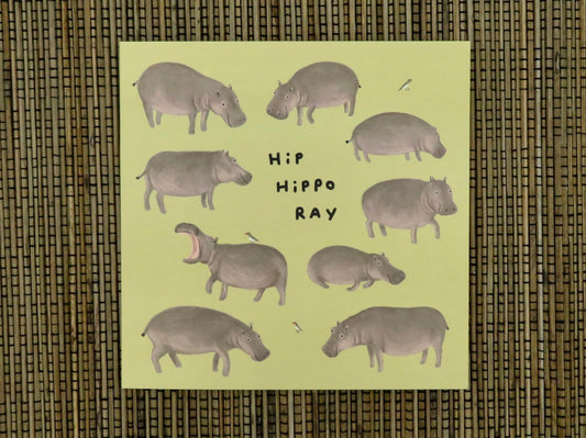 Hip Hippo Ray Birthday Celebration Card