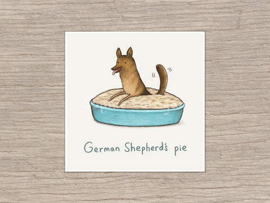 German Shepherd's Pie Alsatian Signed Fine Art Print