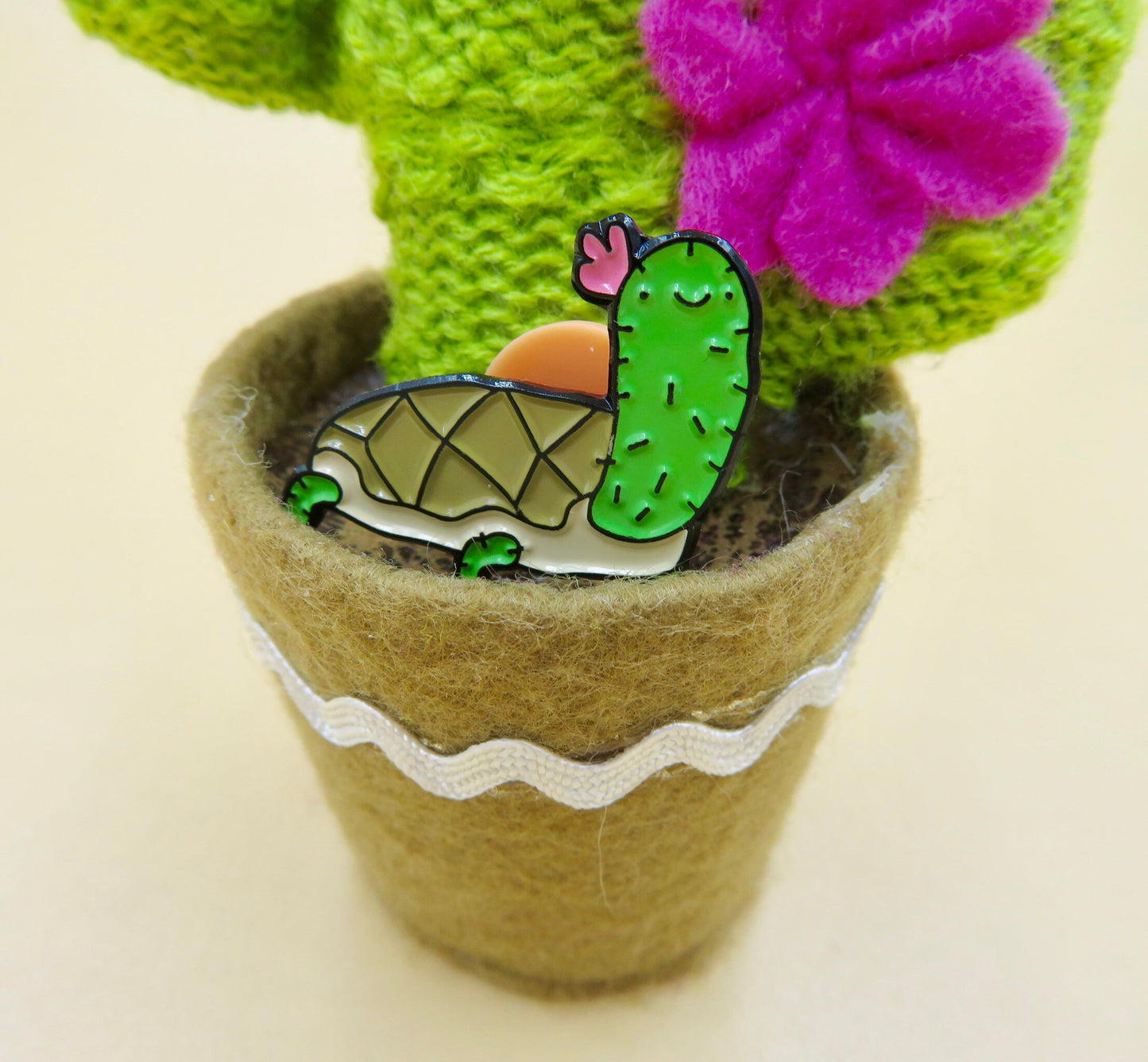 Cactoise Cactus Tortoise Pin Badge