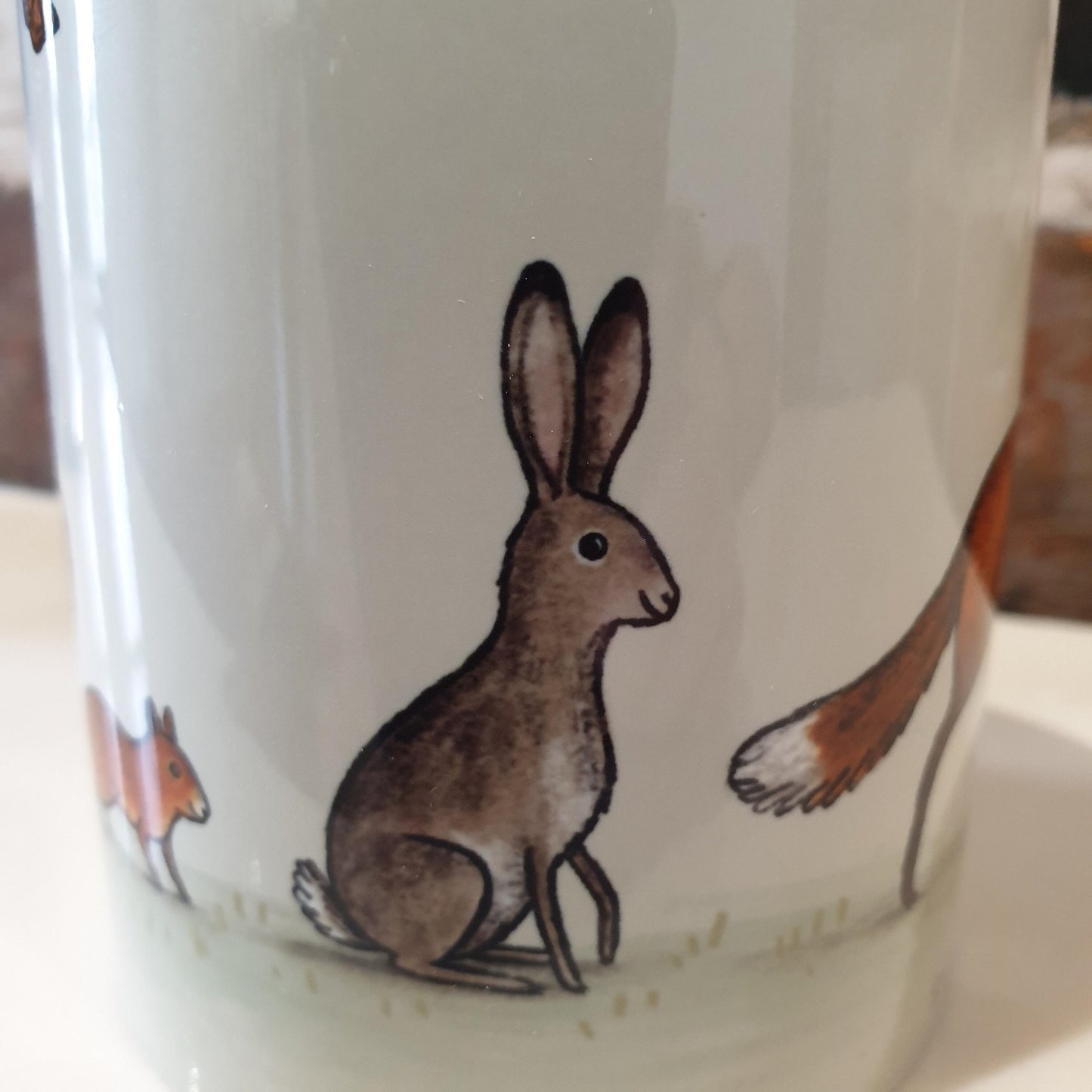 Behind You All The Way Fox Hare Red Squirrel Hedgehog Butterfly British Wildlife Mug