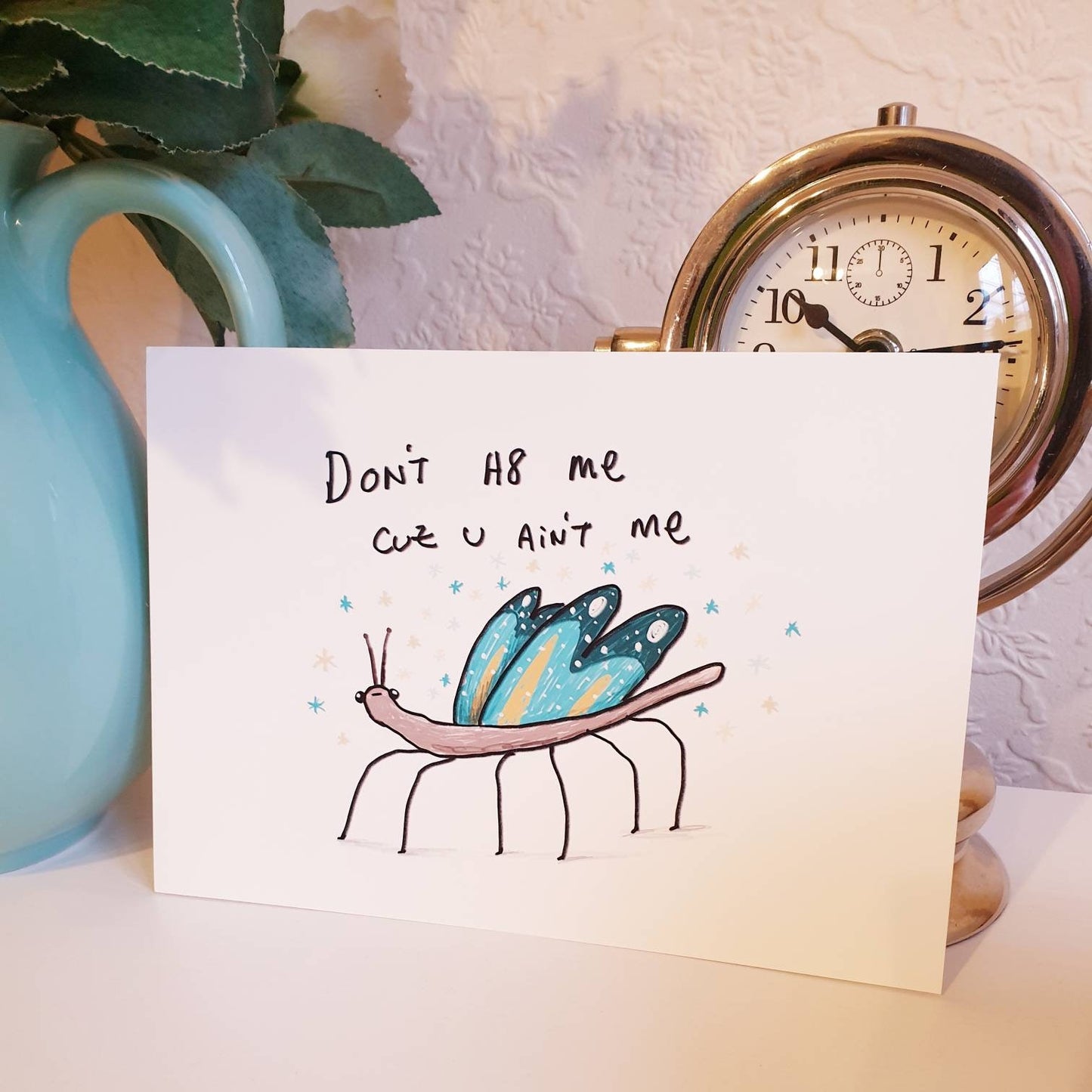 Funny Sassy Winged Insect Butterfly Signed Fine Art Print