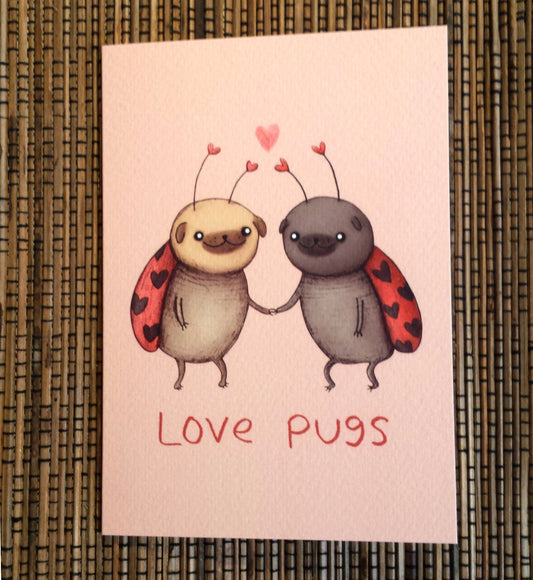 Love Pugs Card