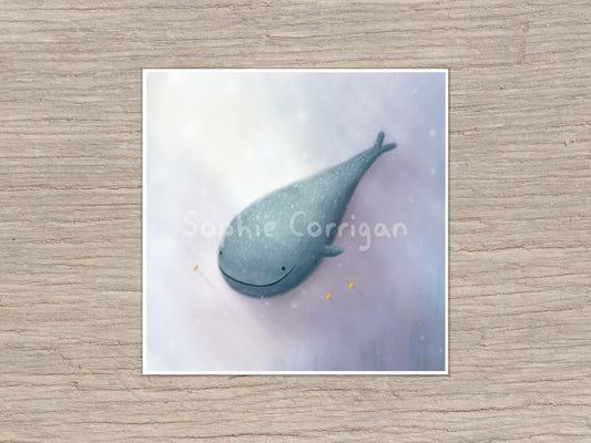 Happy Whale Shark Signed Art Print